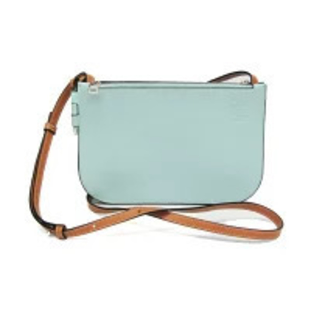 Loewe Gate Double Zip Pouch Leather Shoulder Bag Green Blue